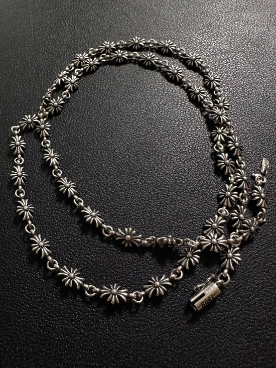 Chrome Hearts Tiny E Necklace 925 Sterling Silver 26.5g - Picture 4 of 7